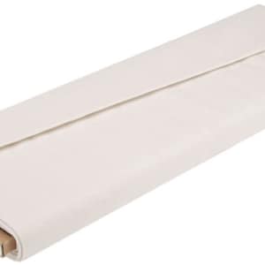 May include: A roll of white canvas fabric, folded and partially unrolled, with a brown cardboard tube visible at the bottom.