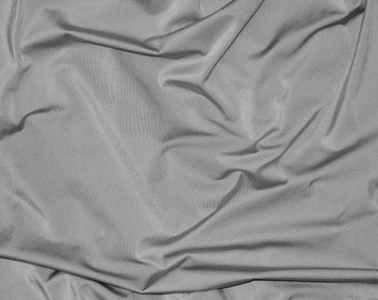 Silver Nylon Spandex 4 Way Stretch Fabric by the Yard or Bolt | Width is 58" | Great for Swimwear, outfits, and any active wear