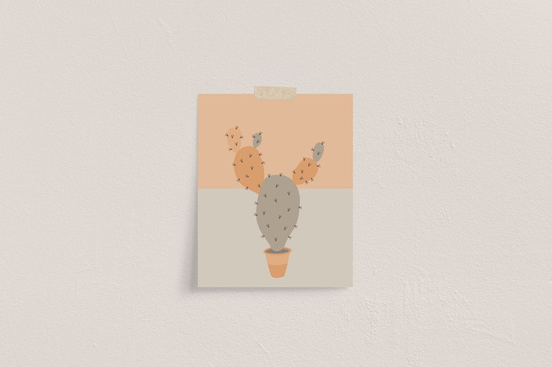 Botanical Print Vintage Cactus,Boho Cactus Wall Art Cactus Poster Cactus Printable Boho Cactus printable Neutral Colors Cactus Wall Art