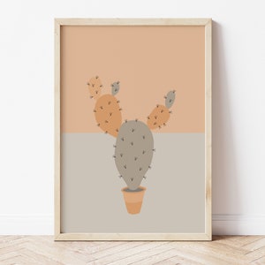 Boho Kaktus Druckbare, Neutrale Farben Kaktus Wandkunst, Kaktus Poster, Kaktus druckbar, Botanischer Druck, Vintage Kaktus,Boho Kaktus Wandkunst