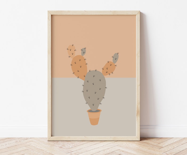 Botanical Print Vintage Cactus,Boho Cactus Wall Art Cactus Poster Cactus Printable Boho Cactus printable Neutral Colors Cactus Wall Art