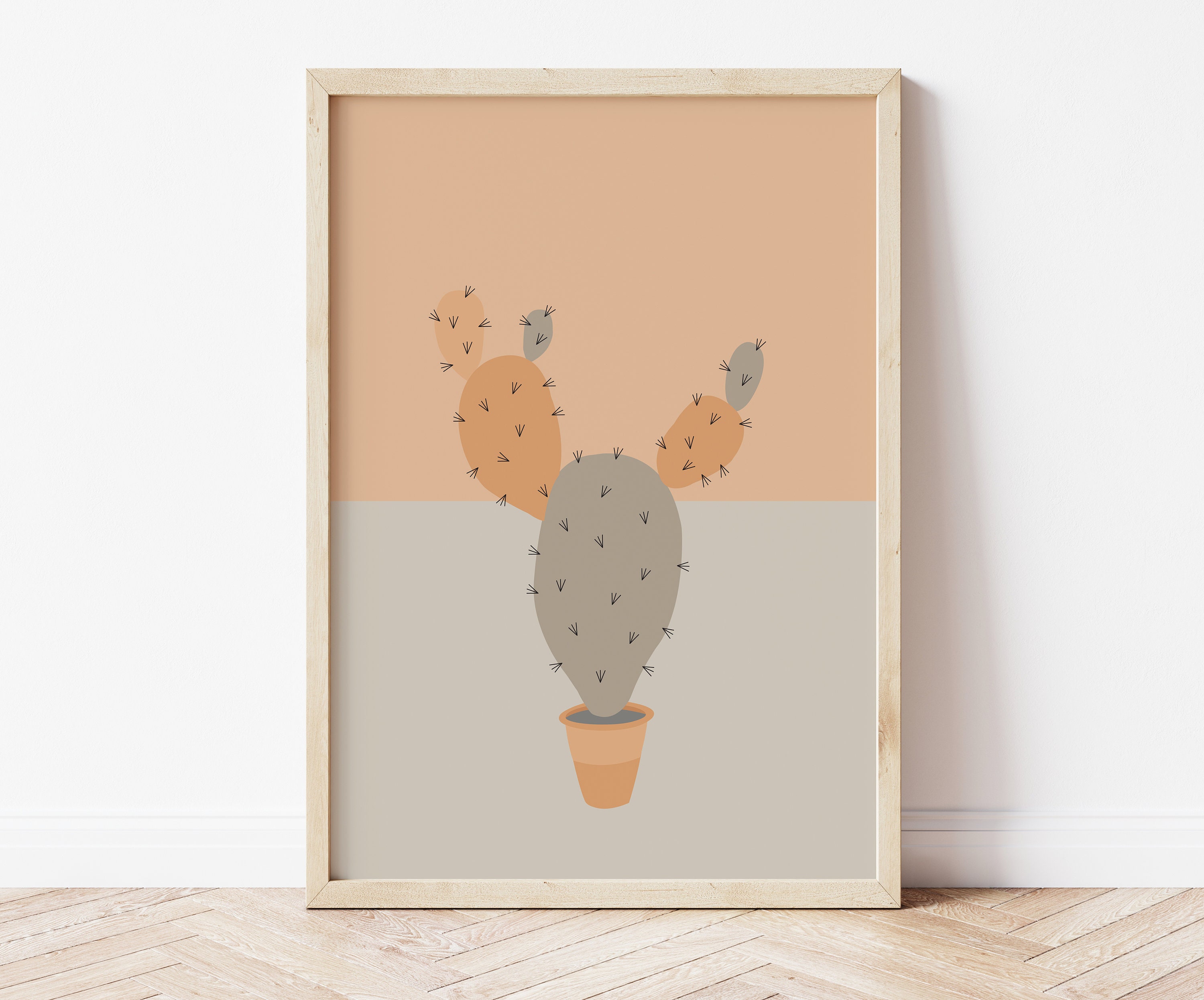 Bohemian Cactus printable Neutral Colors Cactus Wall Art Etsy