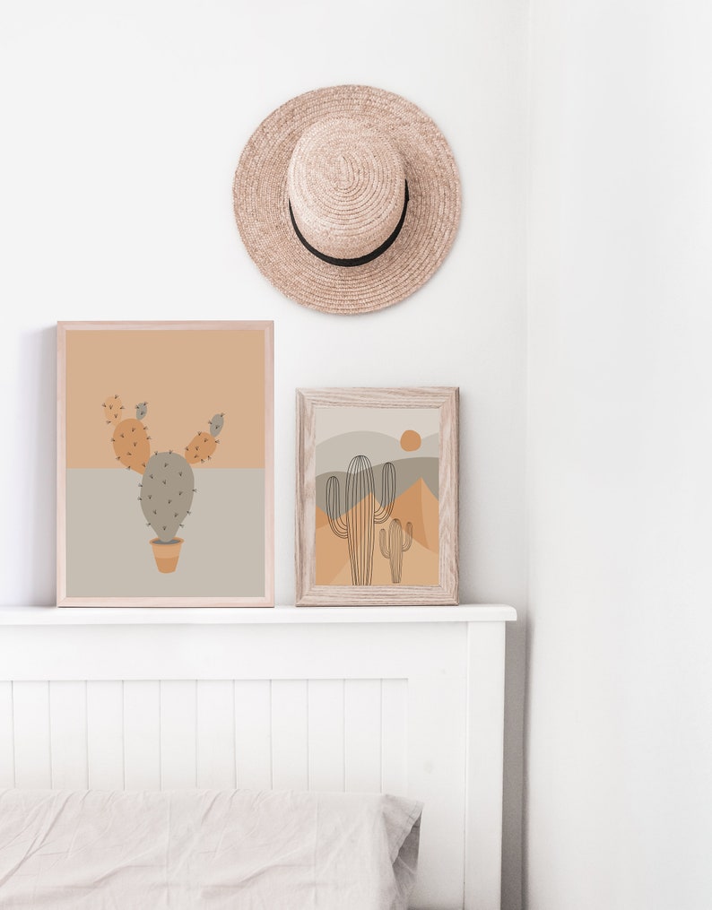 Botanical Print Vintage Cactus,Boho Cactus Wall Art Cactus Poster Cactus Printable Boho Cactus printable Neutral Colors Cactus Wall Art
