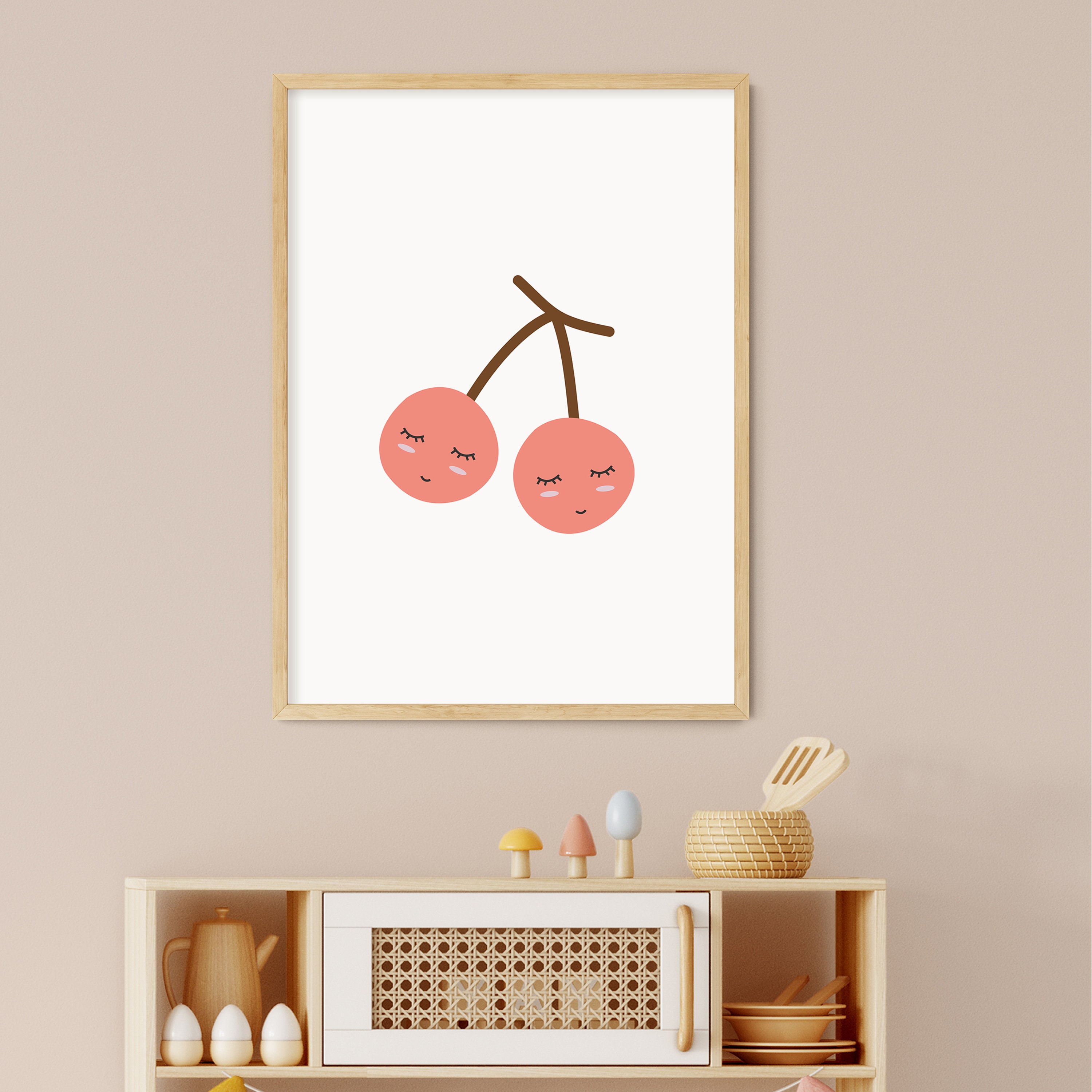Cute Fruit Printable Set of 6 Fruit Prints Fruit Nursery Etsy
