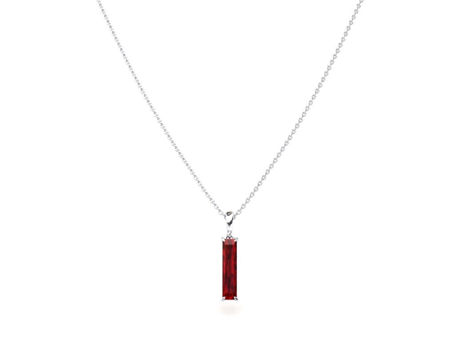 Ruby Necklace / Sliver Ruby Necklace / Solid Sterling Silver / Etsy