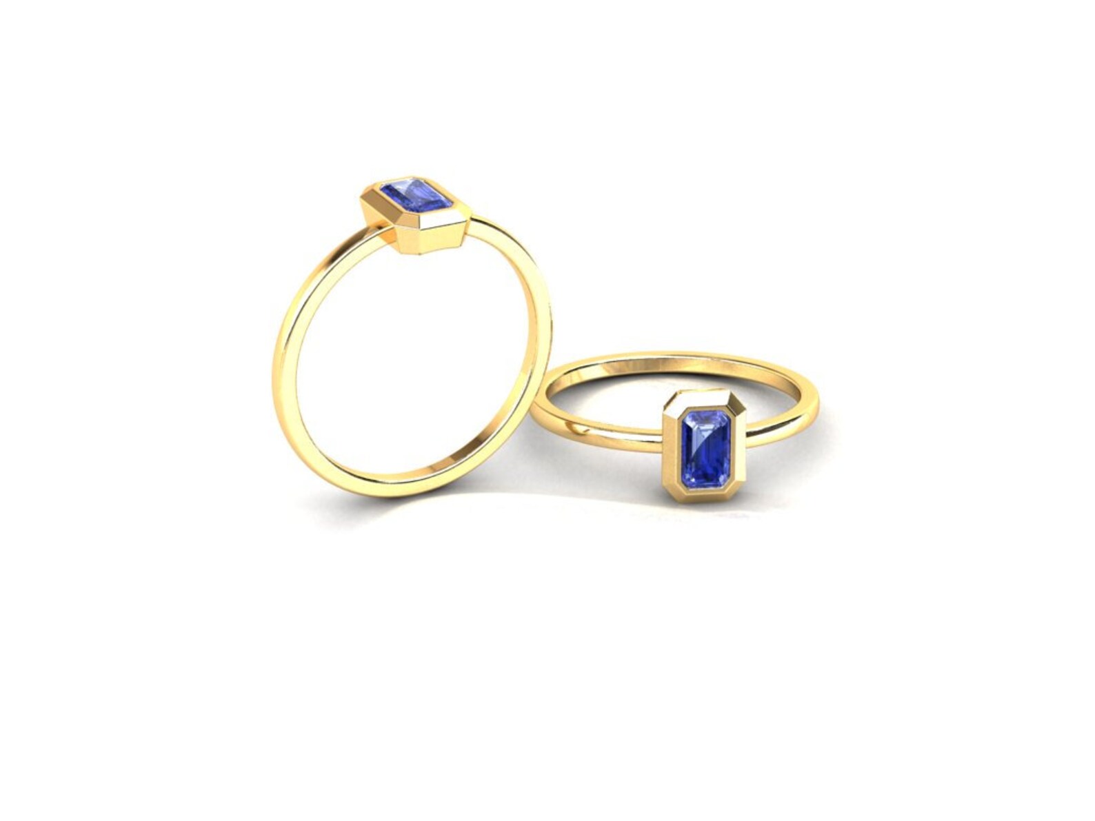 NATURAL Tanzanite Ring / Bezel Set Tanzanite Ring / Solid Gold Etsy