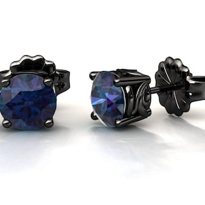 Alexandrite Earrings / Stud Earrings / Black Gold Earrings / Earrings / June Birthstone  / Black Gold Jewelry / Alexandrite Jewelry