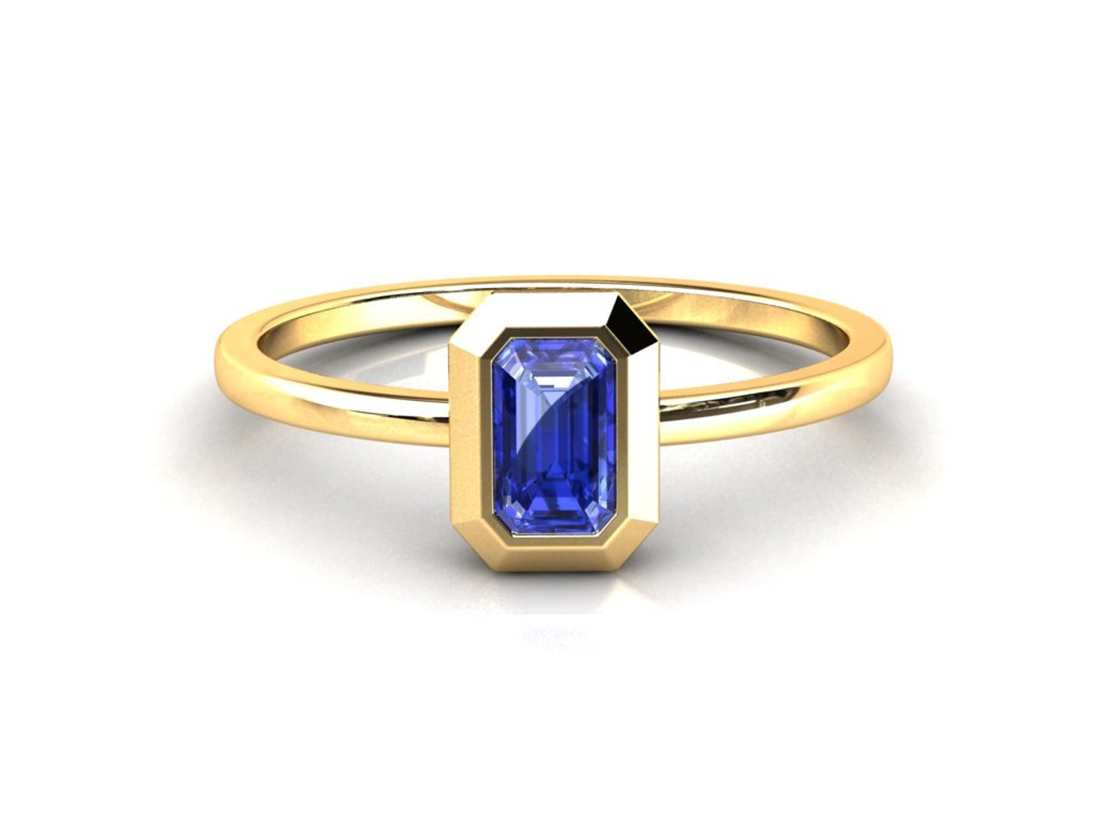NATURAL Tanzanite Ring / Bezel Set Tanzanite Ring / Solid Gold Etsy