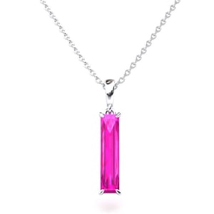 Pink Sapphire Necklace / Sapphire Necklace / White Gold Necklace / Unique Pink Sapphire Jewelry / Pink Sapphire Pendant