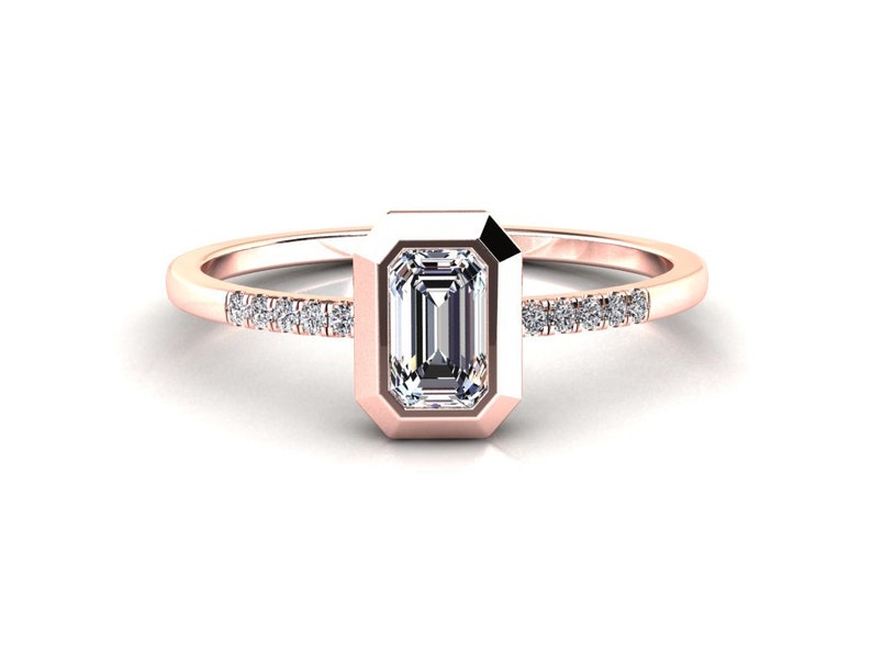 Moissanite Promise Ring / Emerald Cut Moissanite Ring / Etsy
