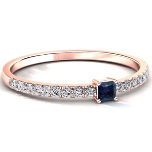 Alexandrite Band / Alexandrite Ring / Stacking Band / SOLID Rose Gold Ring / Stacking Ring / Alexandrite Wedding Band / Anniversary Ring