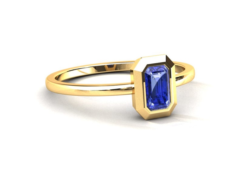 NATURAL Tanzanite Ring / Bezel Set Tanzanite Ring / Solid Gold Etsy