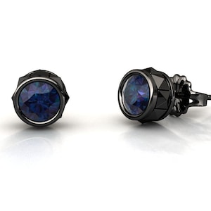Alexandrite Earrings / Stud Earrings / Black Gold Earrings / Earrings / June Birthstone  / Black Gold Jewelry / Alexandrite Jewelry