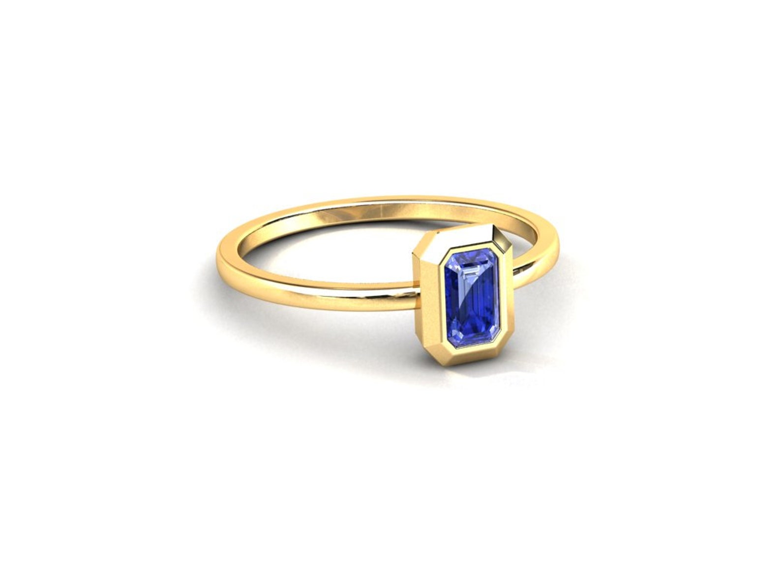 NATURAL Tanzanite Ring / Bezel Set Tanzanite Ring / Solid Gold Etsy