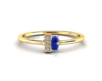 Tanzanite Stackable Ring / Petite Stacking Ring / Stackable Ring / 14k Solid Yellow Gold Ring / December Birthstone / Tanzanite Jewelry