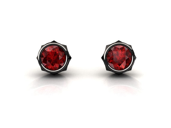 Black ruby earrings deals