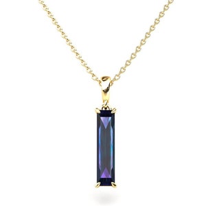 Unique Alexandrite Necklace / Alexandrite Necklace / Yellow Gold Necklace / Unique Alexandrite Jewelry / June Birthstone Alexandrite Pendant