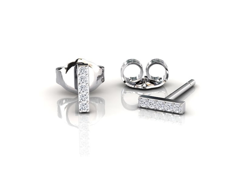 Lab Grown Diamond Bar Earrings