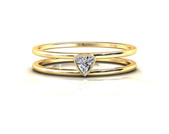 Natural Diamond Ring / Diamond Stacking Ring / Solid Yellow Gold Diamond Ring / Diamond Ring / April Birthstone /