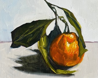 Satsuma mandarin orange oil painting