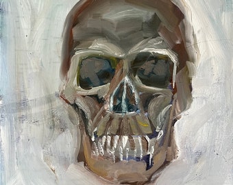 Skull 1 oil painting 8x8
