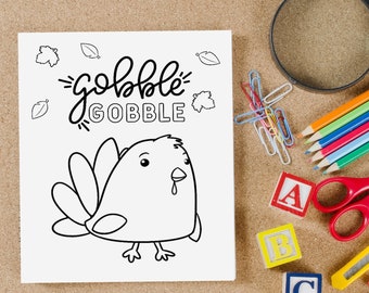 Thanksgiving Turkey Coloring Page: Kids' Activity (Digital Download)