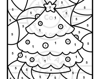 Weihnachtsbaum Malen nach Zahlen Weihnachten Aktivitätsbogen Klassenzimmer Weihnachtsfeier Aktivitätsseite Winter Pause Aktivität Malseite