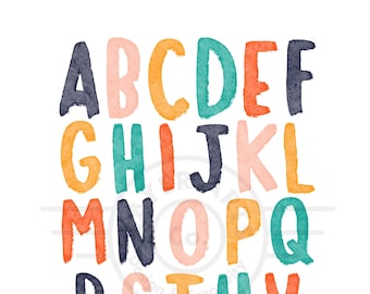 Poster stampabili con alfabeto e numeri (set da 2) per decorazioni per la classe a tema arcobaleno