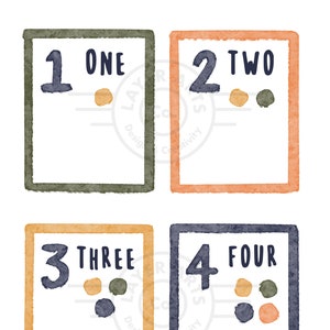 Number Flashcards Neutral Themed Classroom Printable