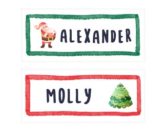 Klassenzimmer Namensschilder Etikett Weihnachten unter dem Motto Klassenzimmer Printable