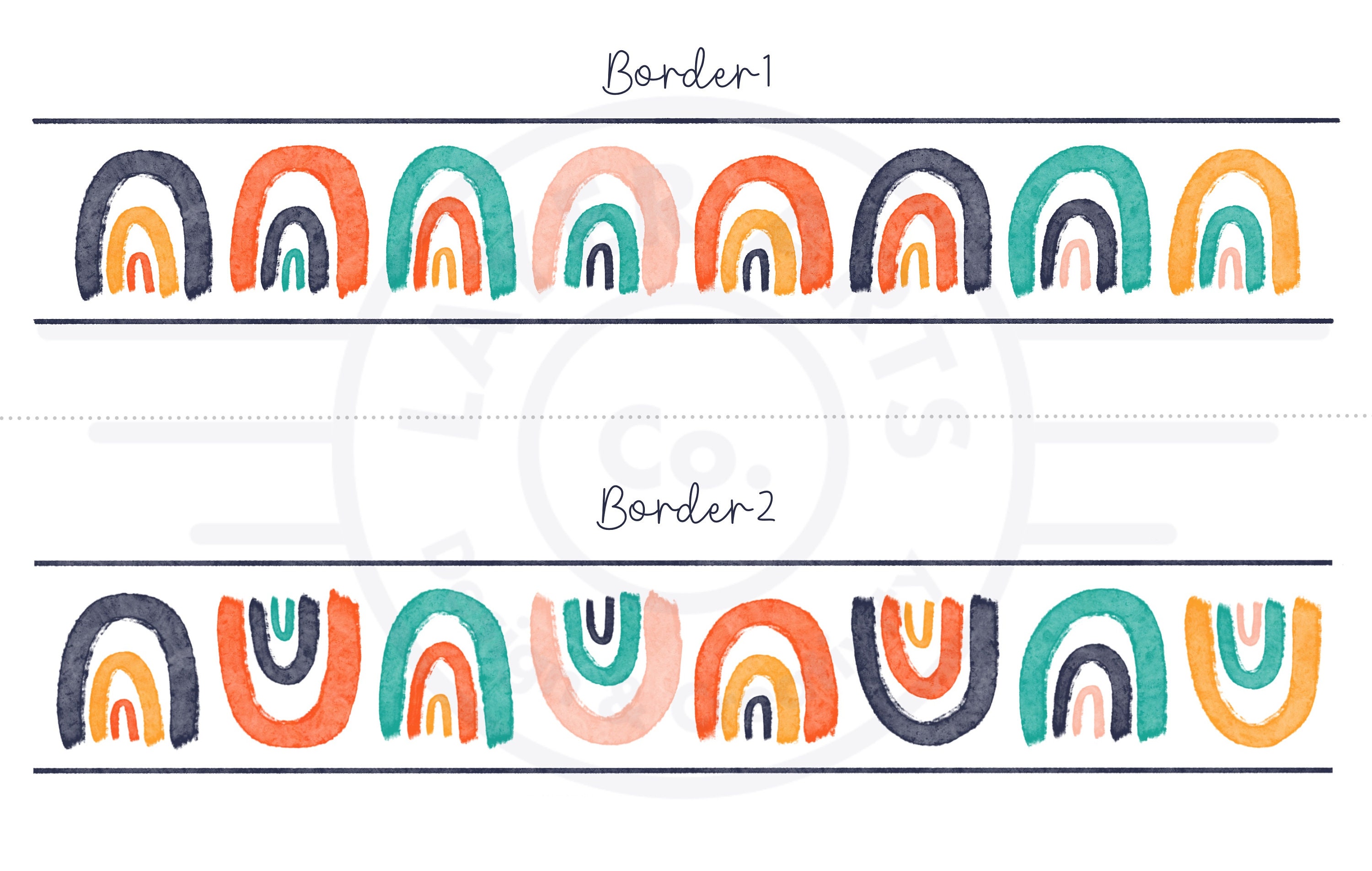 Two Rainbow Bulletin Board Whiteboard Border Borders Boho Etsy