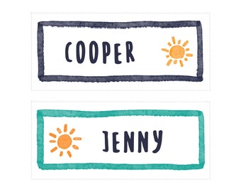Classroom Name Tags Label Sun Themed Classroom Printable