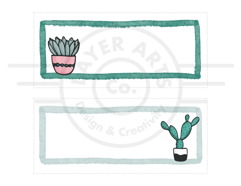 Succulent and Cactus Cubby Name Tags Label Editable Plant Themed ...