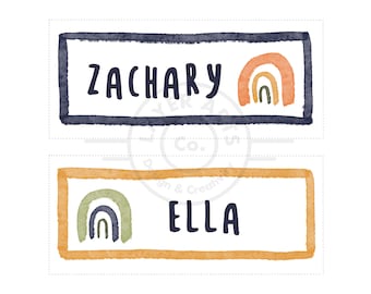 Classroom Name Tags Cubby Labels Cubby Tags Label Neutral Themed Classroom Printable Montessori Preschool Kindergarten Elementary Homeschool