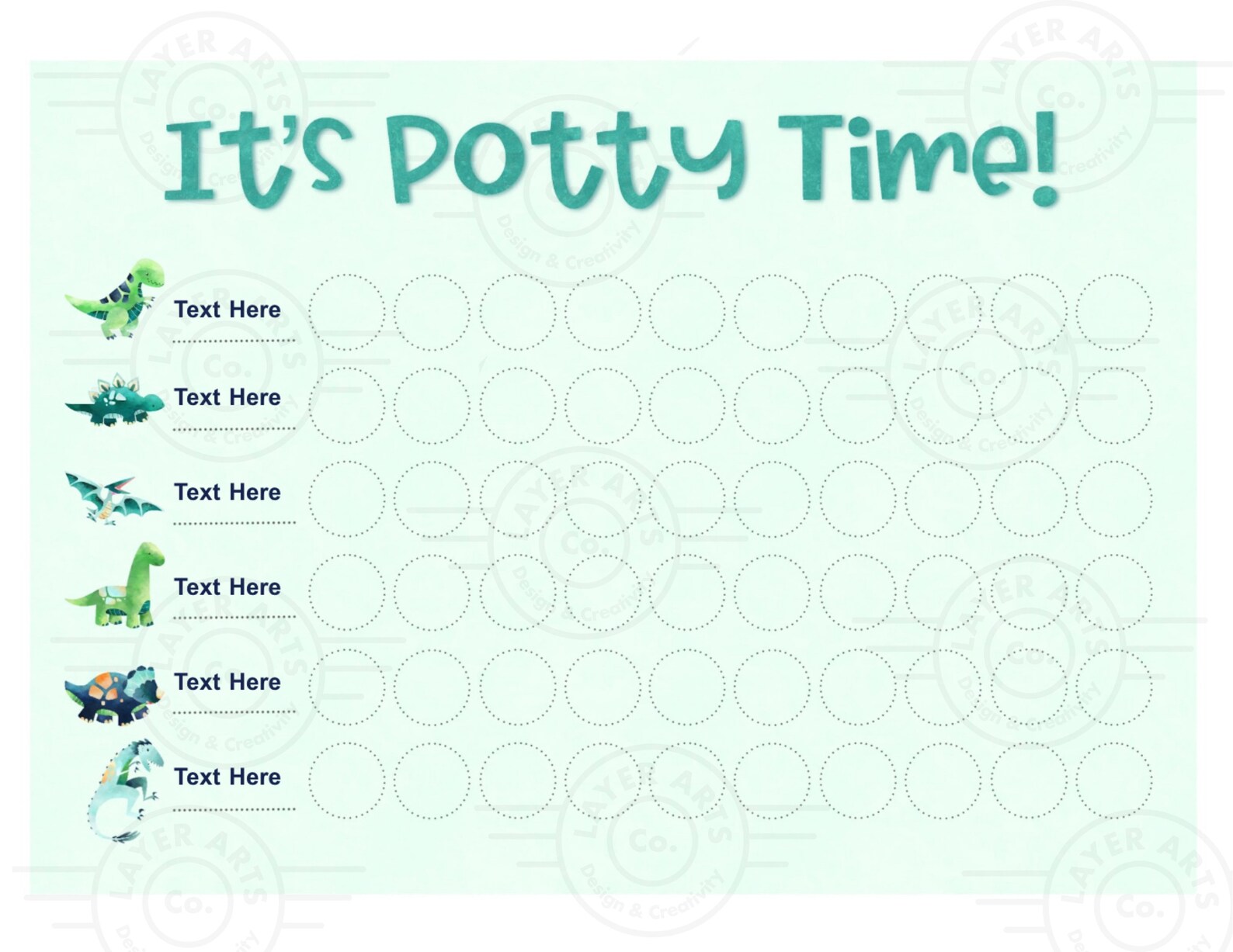 Potty Chart Rotation Dinosaur Potty Training Chart – Editable Reward Tracker (digital ...