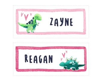 Editable Dinosaur Valentines - Dino Valentine - Dinosaur Cubby Name Tags - Valentine’s Cubbies Tags - Valentine’s Day Classroom Printable