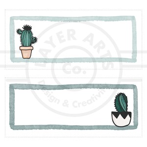 Succulent and Cactus Cubby Name Tags Label Editable Plant Themed ...