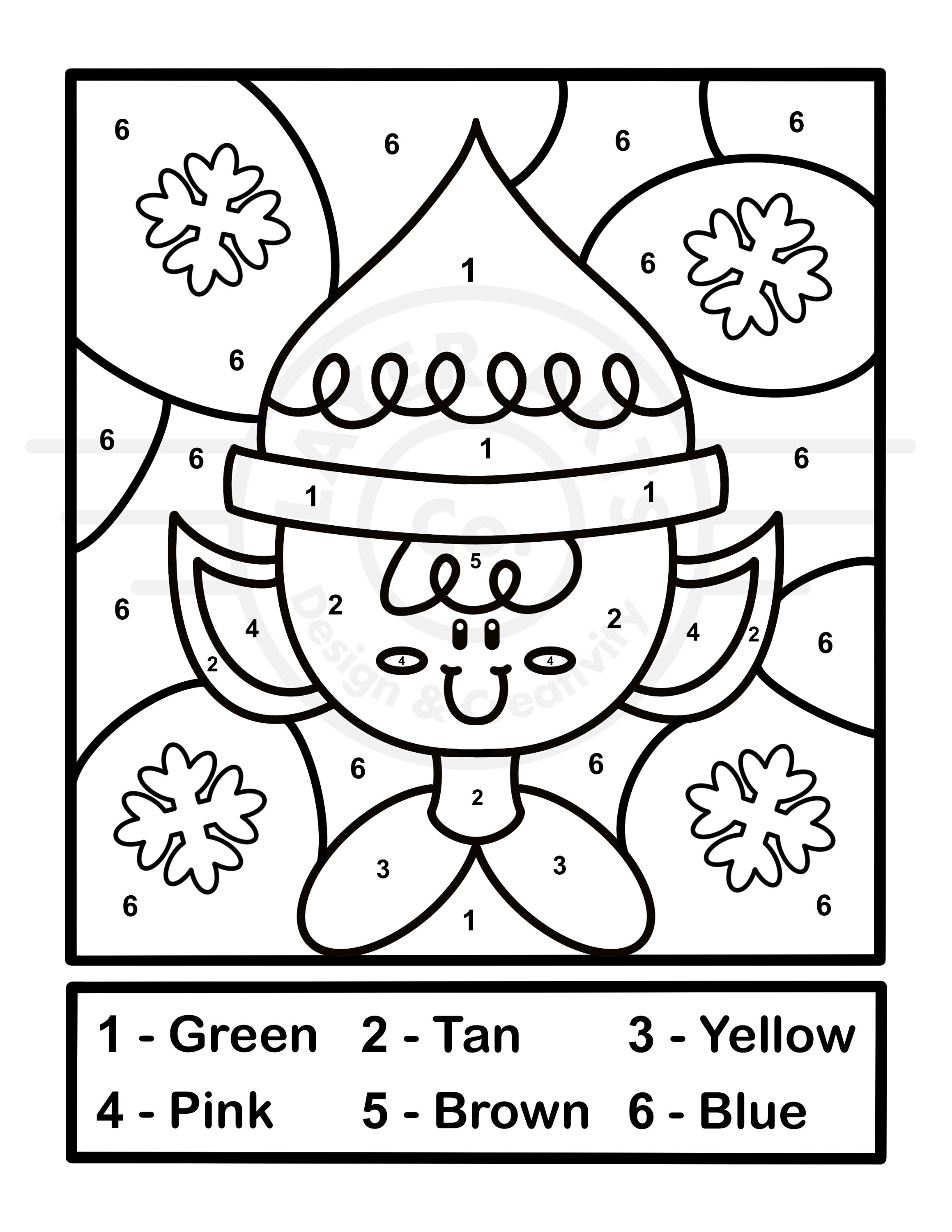 3 Christmas Color by Number Pages - Christmas Activity Pages - Elf ...