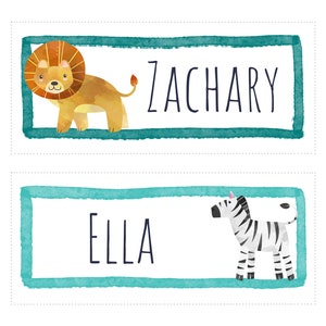 Editable Safari Animal Cubby Name Tags Label Themed Classroom Customizable Printable Cubby Tags Montessori Kindergarten Preschool Elementary