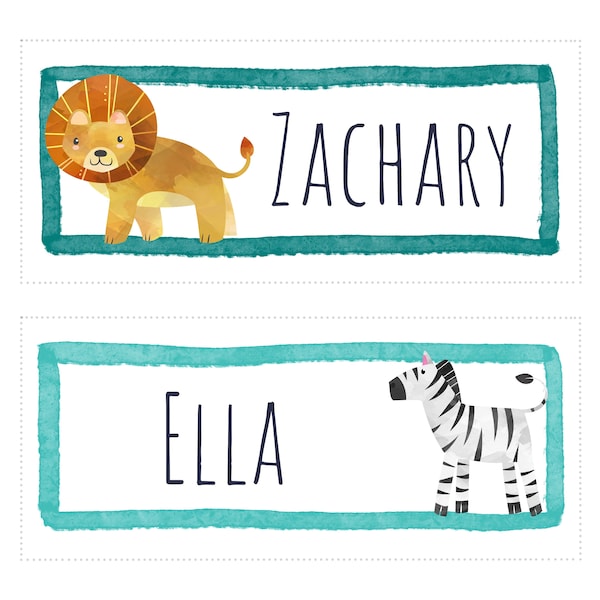 Editable Safari Animal Cubby Name Tags Label Themed Classroom Customizable Printable Cubby Tags Montessori Kindergarten Preschool Elementary