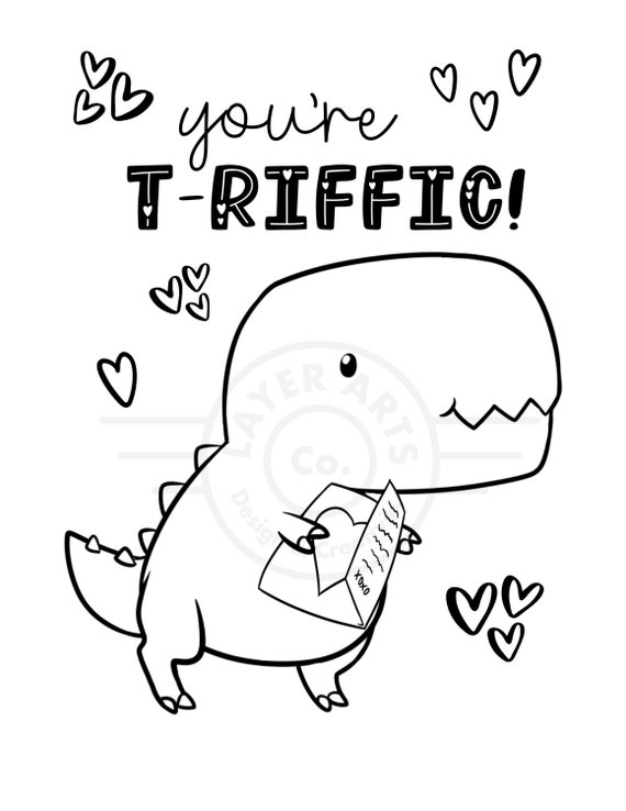 Printable Dinosaur Valentines Day Cards for kids - Boy Trex Valentine –  CraftyKizzy