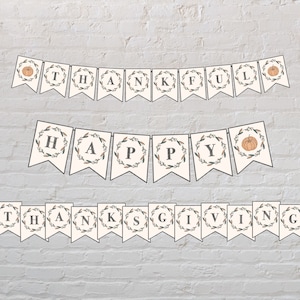 BANNER STAMPABILE - Ringraziamento grato/felice, stamina del ringraziamento, ghirlanda del ringraziamento, ringraziamento neutro, decorazione del ringraziamento