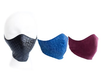 SUPER SALE The Boujie Collection Masks- Sexy Black Faux Leather Maroon Suede