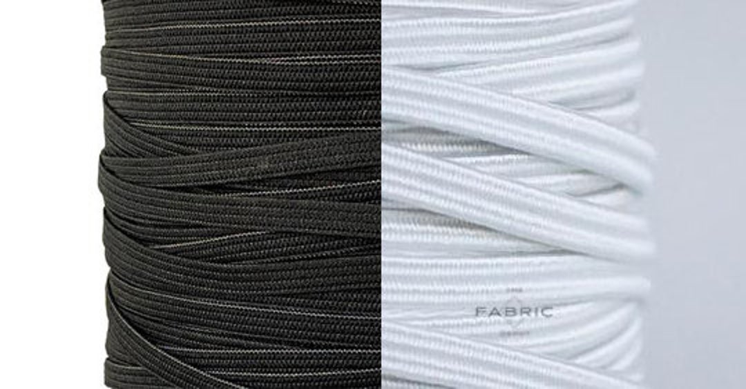 Braided or Knit Elastic 1/4" - 1/8" White or Black - Etsy