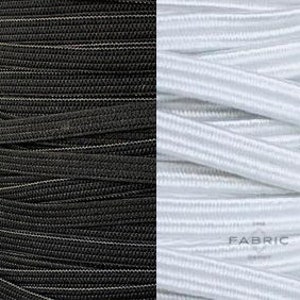 Braided or Knit Elastic 1/4" - 1/8" White or Black