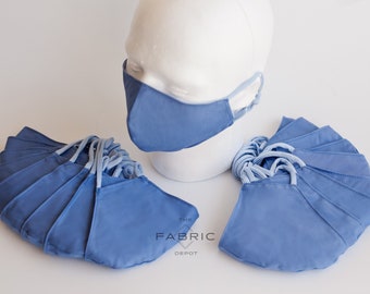 Set of 1, 10 or 20 Cotton Masks w/ Adjustable Earties and Filter Pockets Washable Reusable