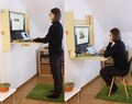 Wall height adjustable desk. Floating desk/Laptop table/Standing desk/Sit or stand desk/Ergonomic desk V2
