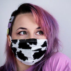 100 Cotton Adult Cow Print Face Masks Reusable Washable Unisex 100-cotton-adult-cow-print-face-masks-reusable-washable-unisex
