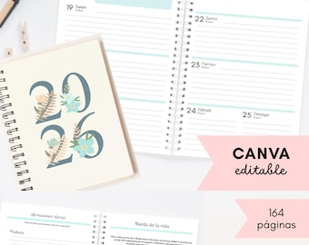 Editable Agenda in Canva 2026 - Digital File - Agenda PDF - Binding