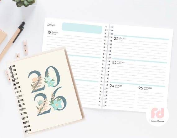 Agenda Semanal Mujer 2026- Archivo digital- Pdf agendas - planners- Agenda 2026- Planner para imprimir
